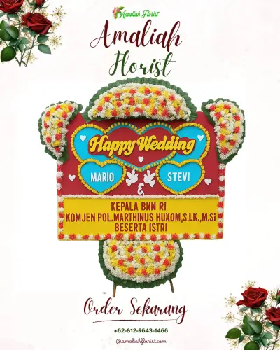 Karangan Papan Bunga Pernikahan di Kemang Agung